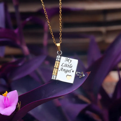 To Granddaughter Openable Book Necklace My Little Angel Star Daughter Champion Son My Pride Boy Grandson Necklace Jewelry Gift