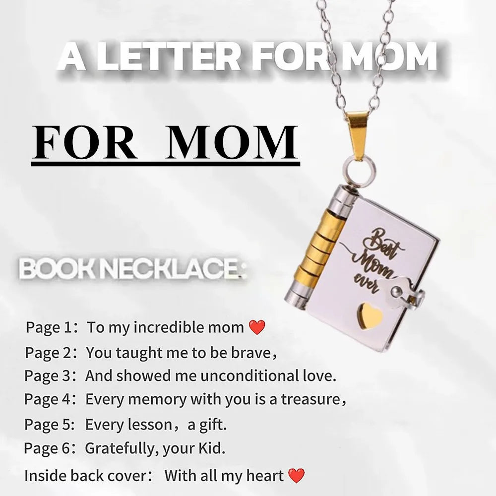 To Granddaughter Openable Book Necklace My Little Angel Star Daughter Champion Son My Pride Boy Grandson Necklace Jewelry Gift