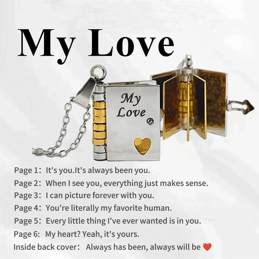 To Granddaughter Openable Book Necklace My Little Angel Star Daughter Champion Son My Pride Boy Grandson Necklace Jewelry Gift