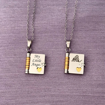 To Granddaughter Openable Book Necklace My Little Angel Star Daughter Champion Son My Pride Boy Grandson Necklace Jewelry Gift