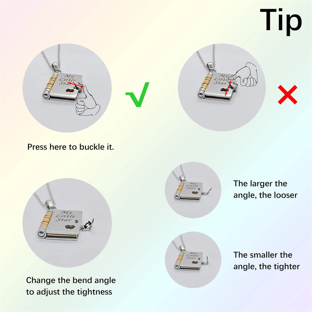 To Granddaughter Openable Book Necklace My Little Angel Star Daughter Champion Son My Pride Boy Grandson Necklace Jewelry Gift