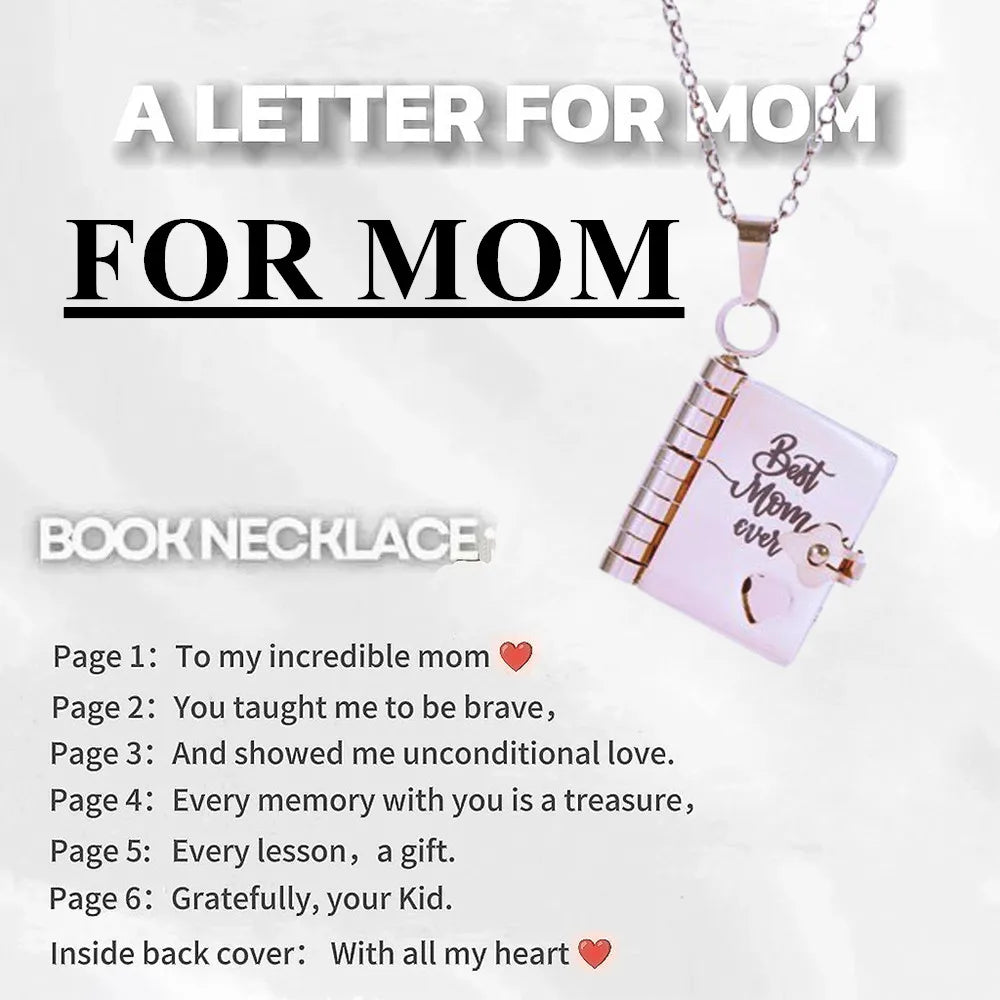 To Granddaughter Openable Book Necklace My Little Angel Star Daughter Champion Son My Pride Boy Grandson Necklace Jewelry Gift