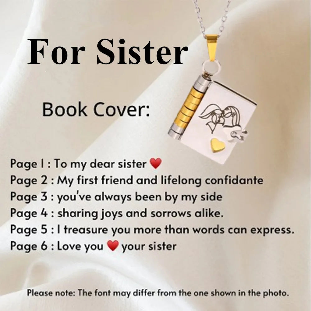 To Granddaughter Openable Book Necklace My Little Angel Star Daughter Champion Son My Pride Boy Grandson Necklace Jewelry Gift